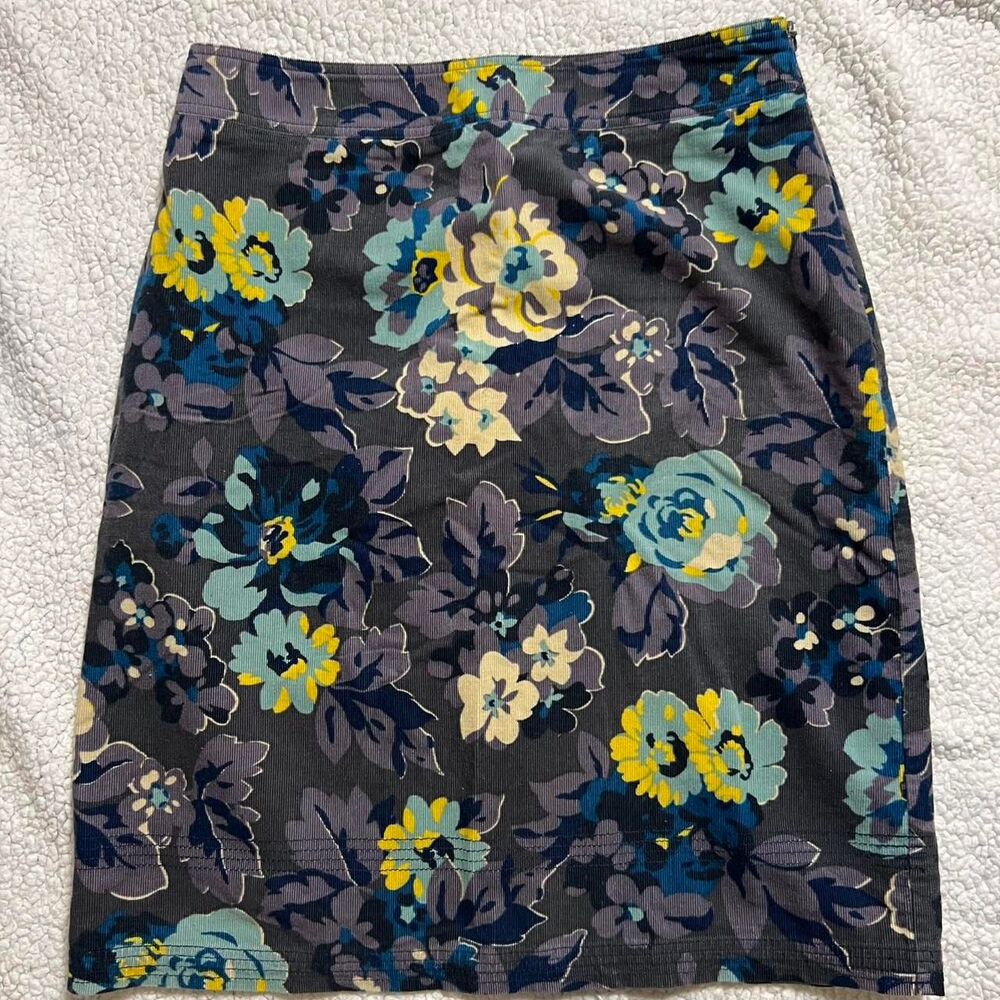 Boden‎ Floral Corduroy Mini Skirt Dark Academia US 8L